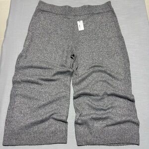 New Sonoma Sweater Pants Gray Heather Knit Wide Leg Size 4XL Plus Casual Bottoms